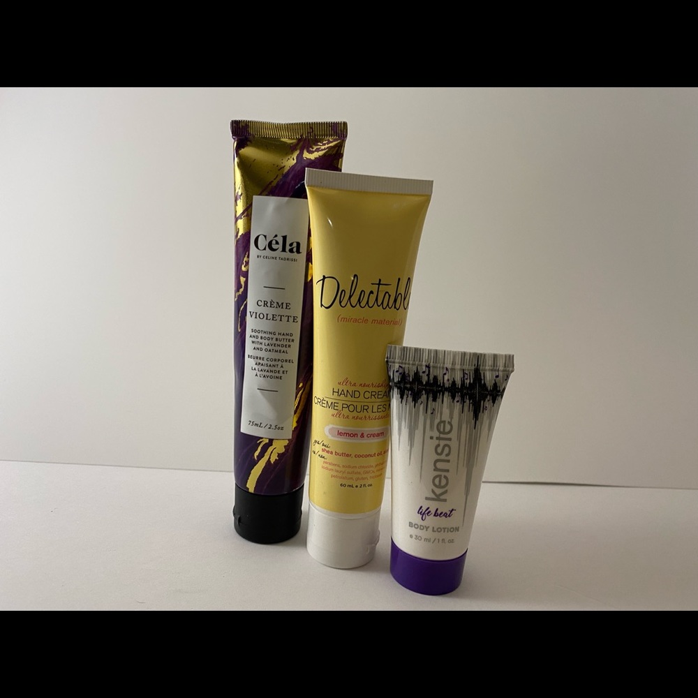 Body lotion and moisturizer set - Delectable, Cela, and Kensie